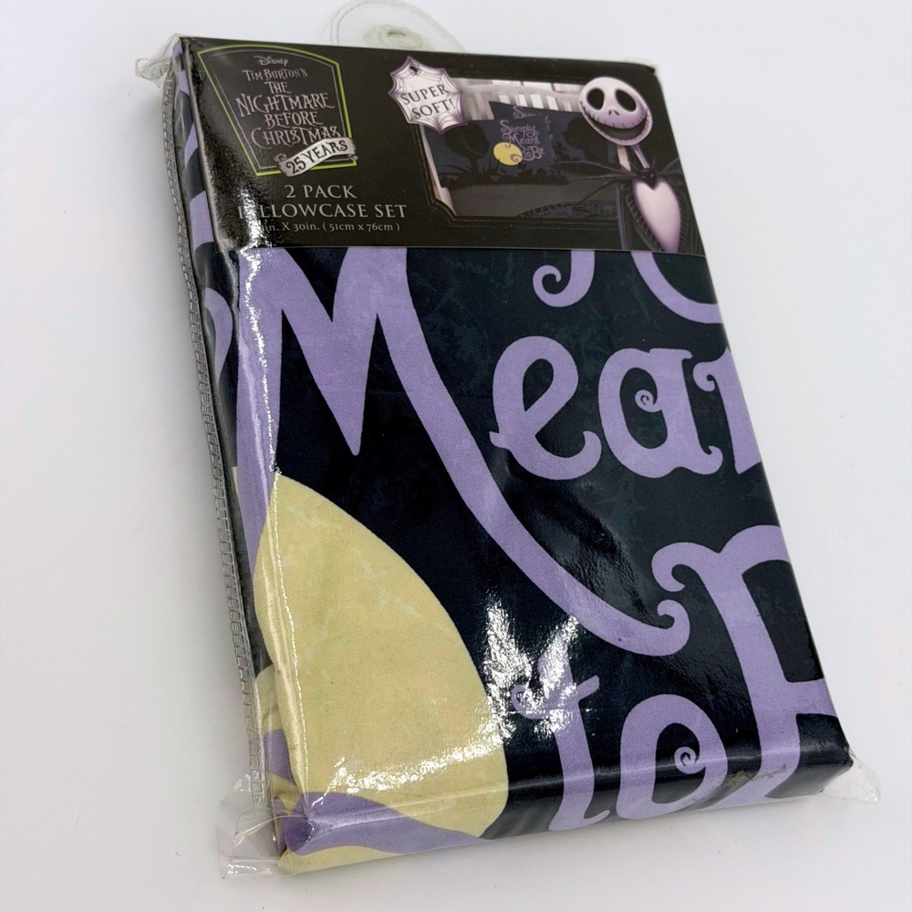 Rare! Disney Pillowcase his and hers Set New Nightmare Before Christmas 2pk - Picture 2 of 6